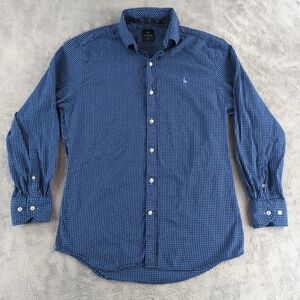 Tailorbyrd Collection Casual Button-Down Shirt Mens Medium Blue Checkered